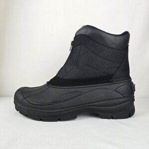 Khombu Black Zip Up Waterproof Winter Boots Size 12